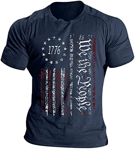 חולצות T פטריוטיות של Ruiruilico לגברים אמריקה דגל 2023 שרוולים קצרים קיץ חולצות נוחיות רופפות בכושר גרפי תלת מימד הדפסים