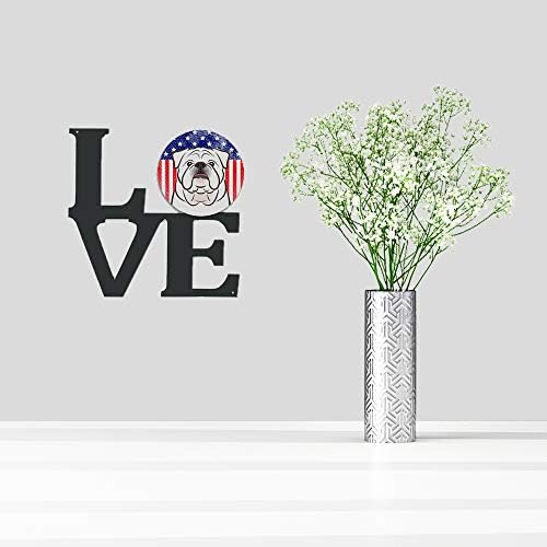 קרוליין של אוצרות ב2150 דגל אמריקאי ולבן אנגלית בולדוג מתכת קיר יצירות אמנות אהבה,