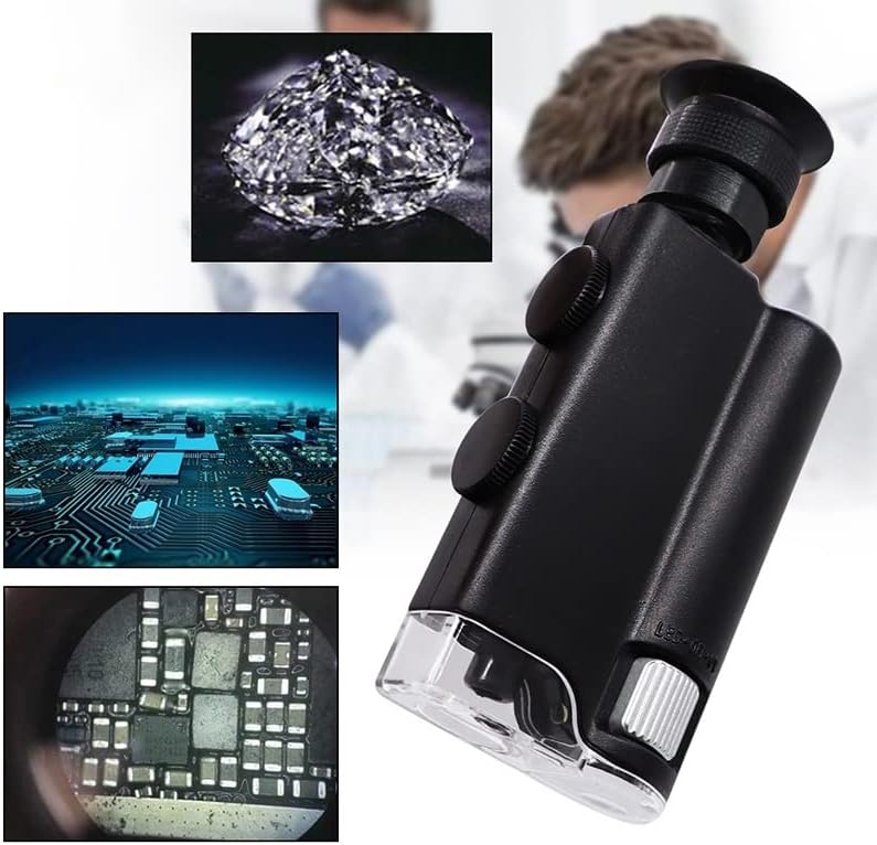 ציוד מיקרוסקופ מעבדה 60x-100x 200x-240x מיקרוסקופ כיס מתכוונן, מיקרוסקופ מיקרוסקופ מיני עדשות