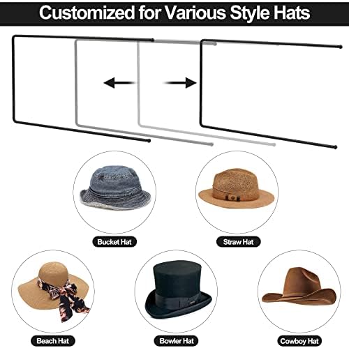 מתלה כובע קאובוי, 8 חתיכות קאובוי כובע מחזיק ארגונית, קיר הר קולבי כובע, פלדה קאובוי כובע תצוגת מדף