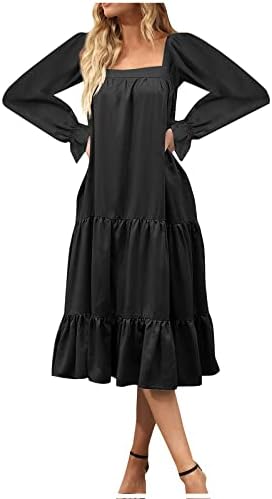 נשים של מצויד שמלת אופנה טמפרמנט גדול צמר כדור ארוך שרוול כבוי כתף שיפון שמלת בגדים מערביים