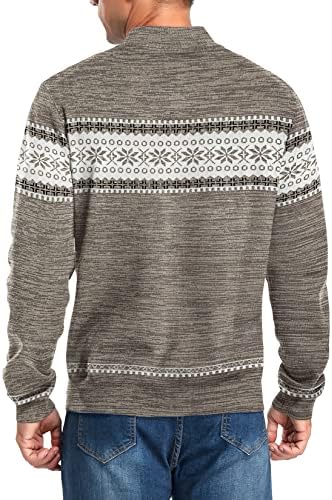 Nitagut Mens Slim Fit רבע רוכסן סוודר פולו Mock Mock Sweater Sweater שרוול ארוך ומושך צוואר גולף