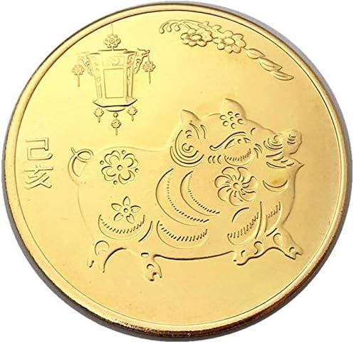 2019 מטבע הנצחה מוזהב של שנת החזירים של חיות גלגל המזלות המזלות חזירים מטבע זהב אופי ברכת שנה חדש מטבע מטבע Copysowever Coin Git
