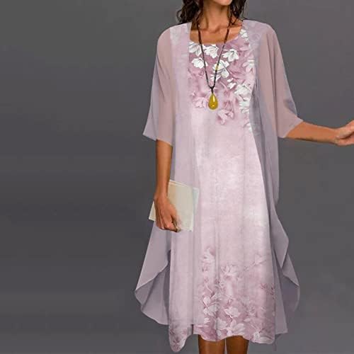 שמלות נשים שמלות פרחוניות ללא שרוולים מקסי עם שמלת שמש עם קרדיגן שיפון פלוס שמלות חתונה בגודל