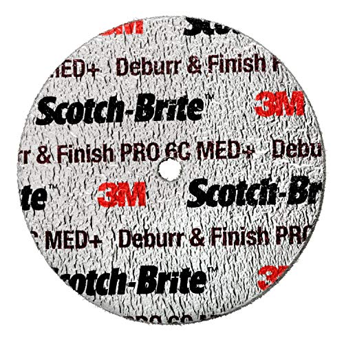 Scotch -Brite Deburr and Summer Pro Wheighed Wheel - גלגל דבקה וגימור מתכת - חצץ בינוני - גלגל לא ארוג 2 x 1 x 1/4