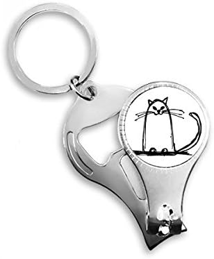 חיוך חתול מתולתל קו שורה ציפורניים ניפר טבעת מפתח שרשרת פותחן בקבוק פותחן