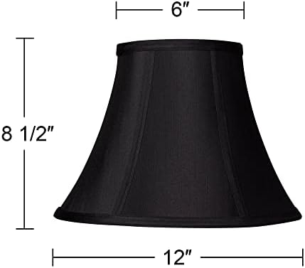 שחור למתוח קטן פעמון מנורת צל 6 למעלה איקס 12 תחתון איקס 9 אלכסון איקס 8.5 החלפה גבוהה עם נבל וגימור-ספרינגקרסט