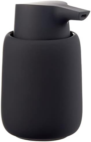 Blomus sono Soap Dispenser Ceramic פלסטיק סיליקון קרן ירח גובה 14 סמ עומק 9.5 סמ קוטר 8.5 V 0.25 L