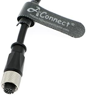 Acnect M12 קוד 4 סיכה נקבה מחבר ישר שקע תעופה כבל חשמלי למצלמה תעשייתית 5m/16.4ft