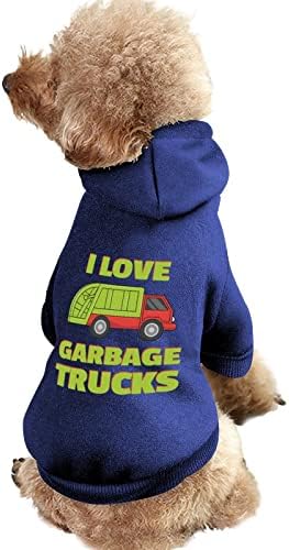 אני אוהב משאיות זבל בגדים חליפת חיות מחמד לכלב אחד עם אביזרי חיות מחמד לגור וחתול L