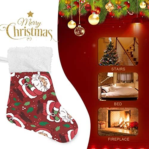 Jstel חג המולד סנטה קלאוס גרב חג המולד קישוטים לקישוטים, 4 חבילות גרביים תלויות קטנות עיצוב חג המולד, 61