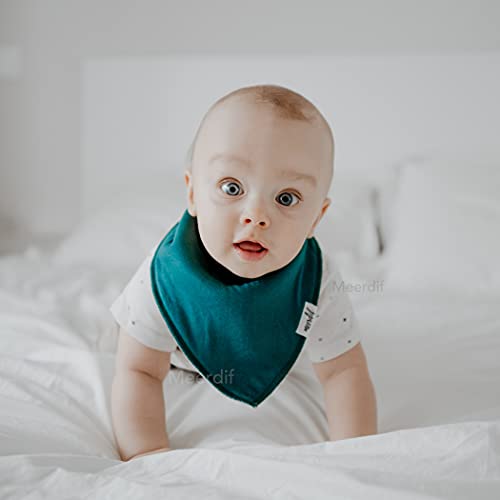 Meerdif Baby Bandana Drook Bibs 10 חבילות ביקבי תינוקות אורגניים מוצקים לבנות, בנים, יוניסקס - צבעים רגילים