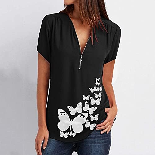 טרנדי מקרית קצר שרוול חולצות לנשים קיץ חולצות כיכר צוואר גרפי כושר רופף קלאסי קל משקל שחור