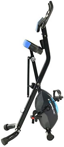 Exerpeutic 675 XLS Bluetooth טכנולוגיה חכמה מתקפלת אופניים אימונים זקופים, 400 קילוגרמים, שחור/כחול