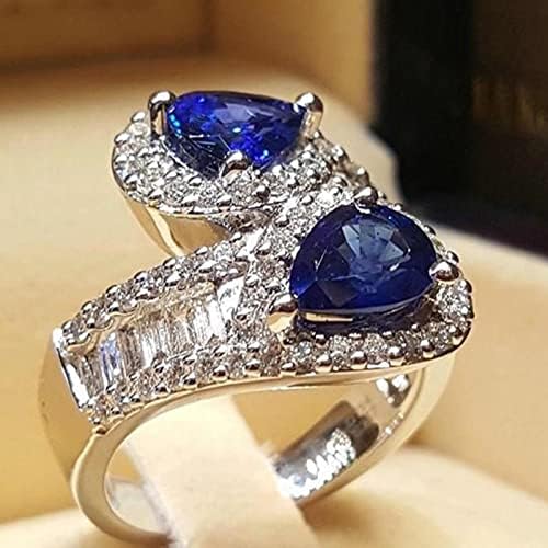 2023 מתנה חדשה חתך יוקרה עם תכשיטי מים טיפת טבעת אירוסין בעבודת יד נשים טבעות נישואין