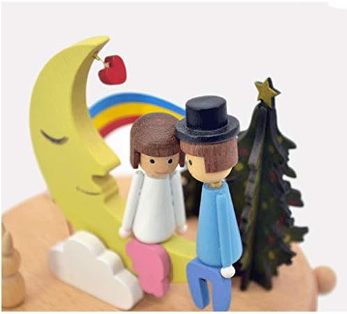 קופסת מוזיקת ​​עץ מעץ, קופסא מוזיקלית קופסה חכמה קישוט צעצוע קישוט מתנה ליום הולדת לחברים וילדים מאוהבים מנגנים טירה