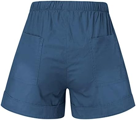 נשים קיץ מכנסיים קצרים מקרית קומפי שרוך אלסטי מותניים מכנסיים קצרים עם כיס קל משקל בתוספת גודל מכנסיים קצרים מכנסיים של-5